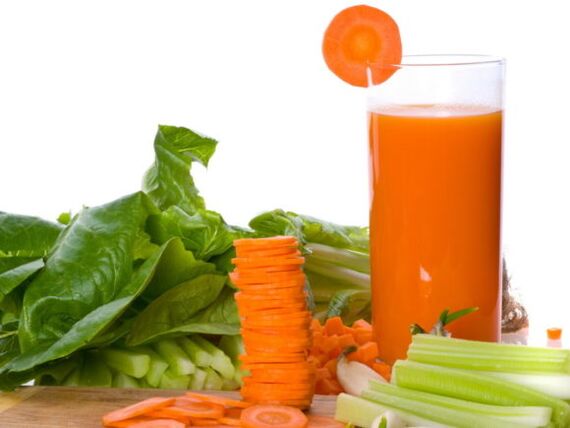 The freshly pressed juices of varicose veins